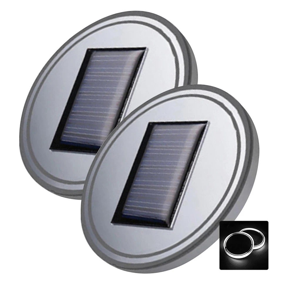 2x LED Solar Taza Almohadilla Coche Luz Blanca Cubierta Interior Decoración Luz Accesorios Foto 3 de 4