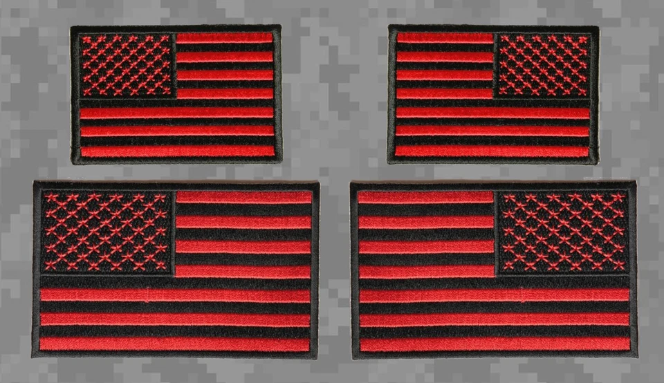 IVAMIS TRADING Red and Black American Flag Patch