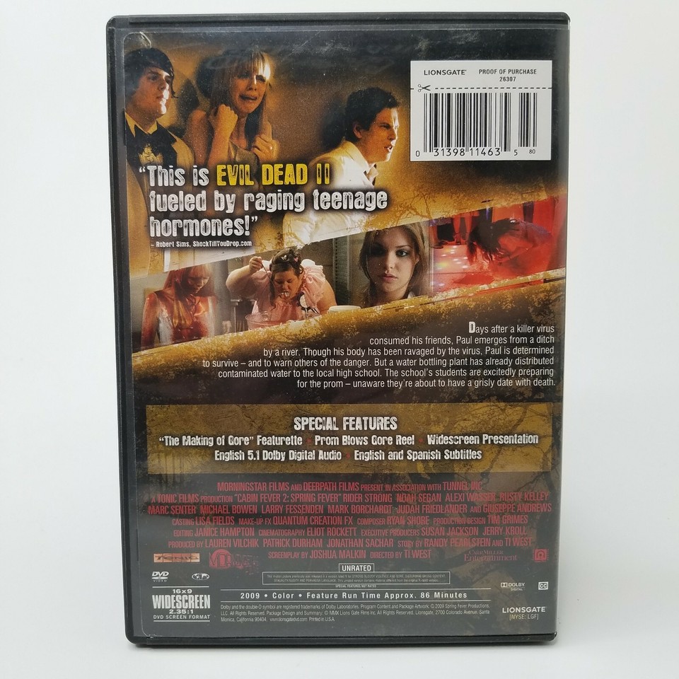 Cabin Fever 2 Spring Fever (DVD, 2010) Rusty Kelley, Rider Strong