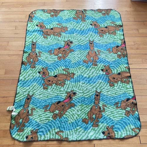 Scooby Doo Two 2001 Hippy Blue Green Fleece Blanket Cartoon Network 48" x 65" - Picture 2 of 5