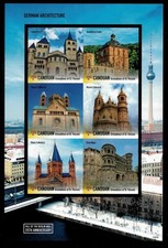 Canouan 2014 - German Architecture - Sheet of 6 IMPERF Stamps - MNH