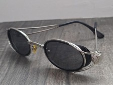 vintage 90s Y2k steampunk sunglasses Black And Silver Fashion