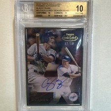 2016 Topps Gold Label Corey Seager Black Frame  Auto 11/50  BGS 10 (3x 10) POP1!