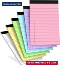 6 pcs Note Pads Legal Pads 5x8, Notebook College Ruled, Colored Legal Notepads,