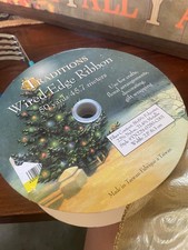 Vintage Christmas Ribbon Traditions Wired Edge Gold Metallic 2.5  x 50 Yards