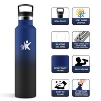 Trinkflasche Edelstahl 1L, Isolierflasche Auslaufsicher, Bpa-Frei, Sport