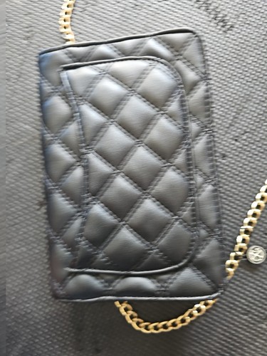 Christian Lacroix Cross Body Black Leather Purse Bag Wallet With Gold Chain - Picture 6 of 16