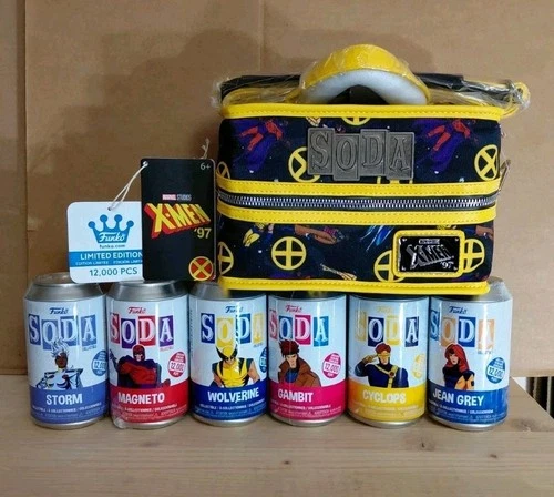 Funko Soda X-Men '97 Loungefly Cooler and Common Set of 6 Sodas Lot Sealed Cans