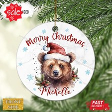 Personalized Christmas Ornament Gifts for Bear Lover - Bear Xmas Custom Name ...
