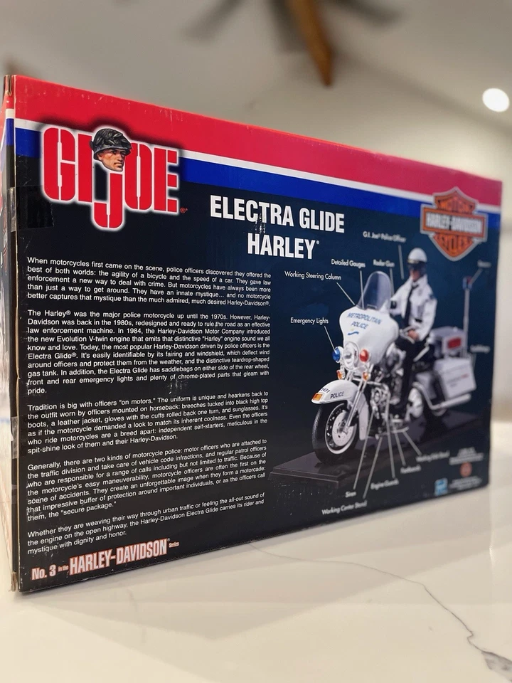 De colección G.I. Joe Electra Glide Harley-Davidson oficial de motocicleta en uniforme nuevo en caja Foto 2 de 4