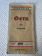 Stadtplan Stadt Gera Juni 1953 DDR VINTAGE HISTORISCH