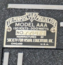 S.V.E. Model AAA Tri-Purpose Projector Chicago Original Case Vtg UNTESTED AS IS