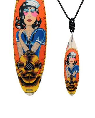 Mini-Board POWER POINT CLASSIC Surfboard - Halskette Geschenk für Surfer SF10