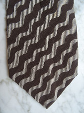 PAL ZILERI Designer Krawatte Seidemix #RETRODESIGN IN WELLEN/GRAU/BRAUN#