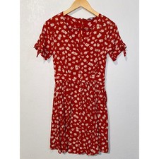 Madewell Button-Front Tie-Sleeve Retro Dress SZ 00