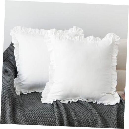 26x26 Inch White Euro Sham Set - 2-Piece Decorative Pillow Covers