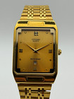 Citizen Quartz Men's Dress Watch Gold Tone Rectangle Analog Date Water Resist — photo 1