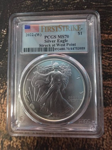 2022-(W) American Silver Eagle PCGS MS70 First Strike West Point 1oz .999 Silver