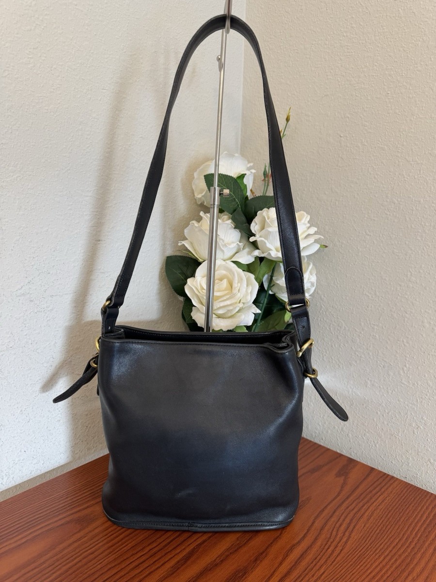 trug　コーチ OLD COACH レザー ブラック USA 9809 Old Coach 9809 Shoulder Bag Black Vintage | eBay