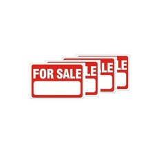 4PCS for Sale Sign Car Sticker, 8 x 12 Vinyl Sale Sign Self Orange/Black