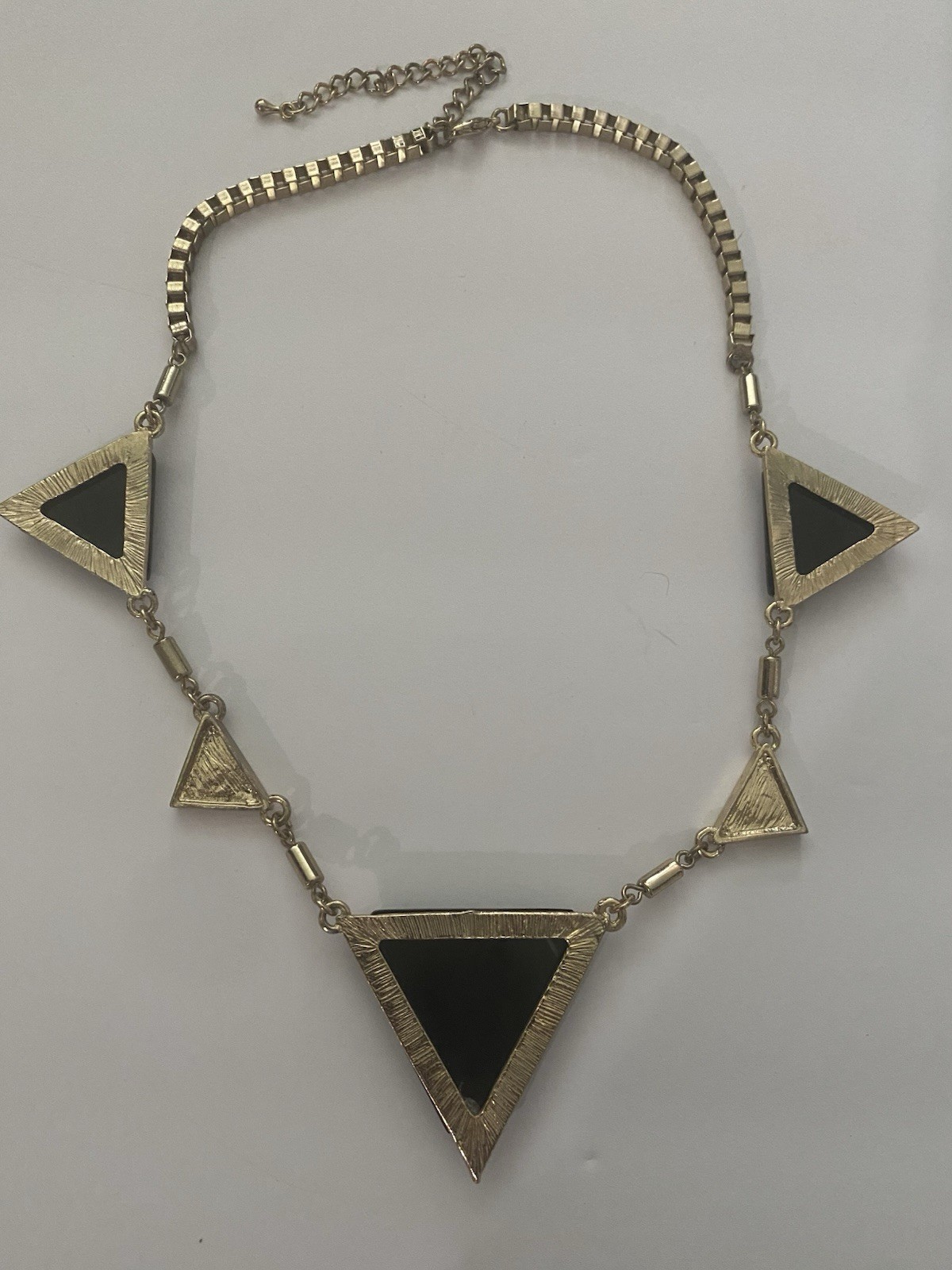 Geometric Triangle Chocker Statement Necklace Mod… - image 3