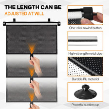 2PCS Car Window Shades for Baby, 17.72" 15.75" Retractable Roller Auto Side W...