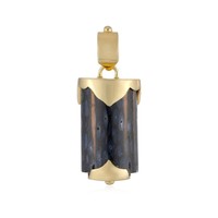 Cavill SilberanhäNger 17,0Ct Jambi Palmenholz Baguette 925 Silber Goldplattiert
