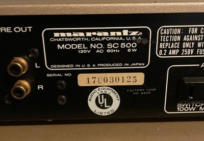 Marantz SC-500 Pre-amp and Marantz SM-500DC Amplifier | eBay