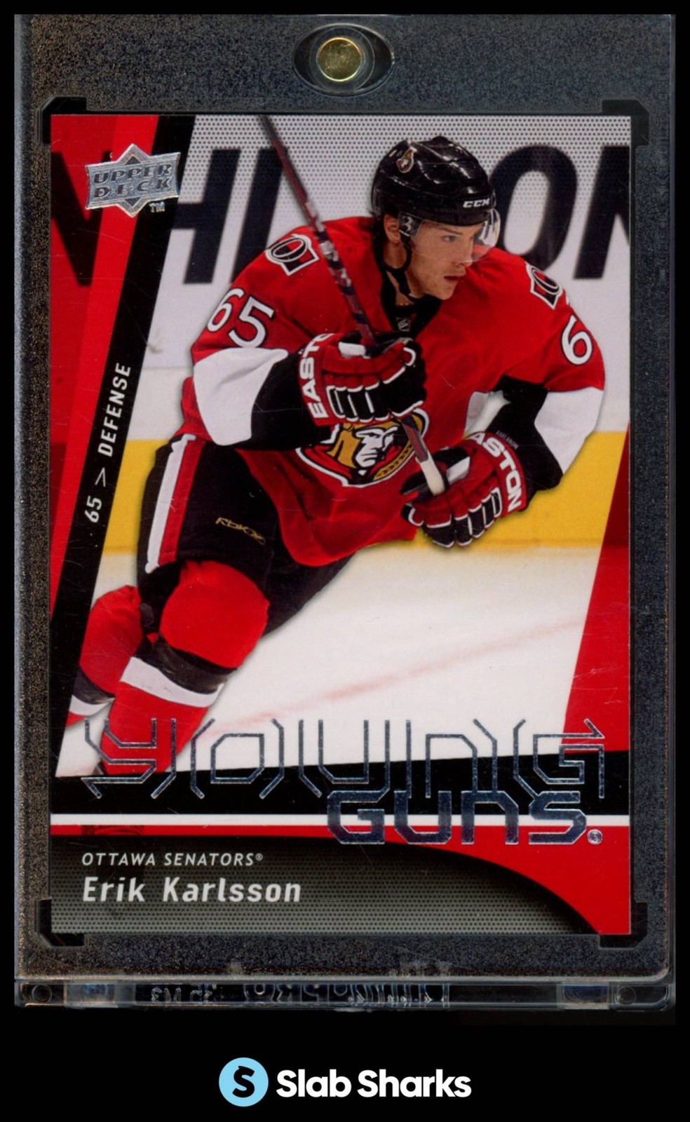 2009 UPPER DECK #210 ERIK KARLSSON YOUNG GUNS RC ROOKIE