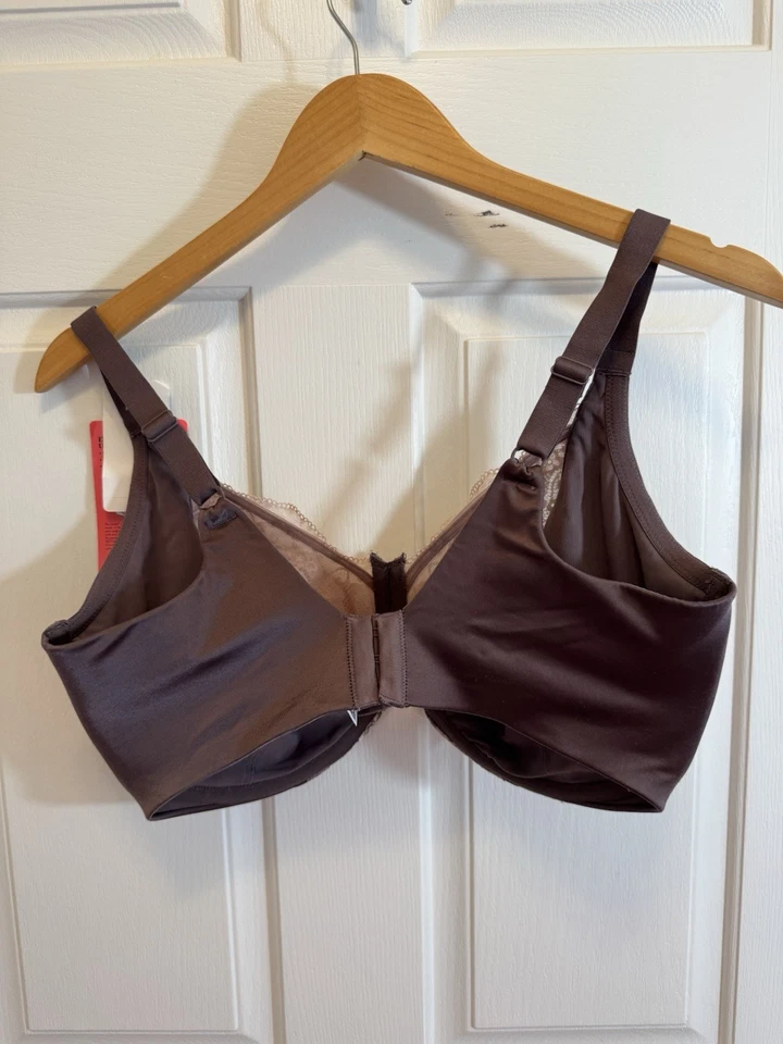 Nuevo con etiquetas Sujetador con aros de encaje Lilyette Enchantment 40DDD 0471 púrpura gris beige $38 Foto 4 de 4