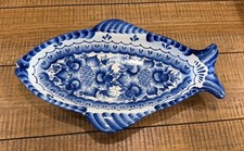 VINTAGE RUSSIAN GZHEL Porcelain Oval Serving ...