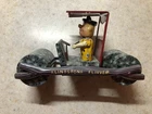 VINTAGE 1962 MARX TIN FRICTION TOY FRED FLINTSTONES FLIVVER EXC WORKING COND