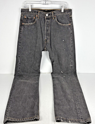 Levi s 501 Classic Straight Denim Jeans W32 L33   Distressed / Vintage Look