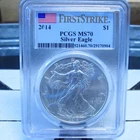 2014 American Silver Eagle Graded MS70 by PCGS "FirstStrike" Label🇺🇸