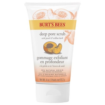 Burts Bees Peach & Willobark Deep Pore Scrub   110 g