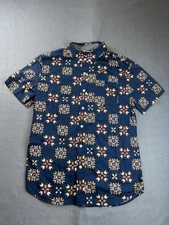 Roark Revival Button Up Shirt Mens Medium Blue Aztec Southwestern Pocket