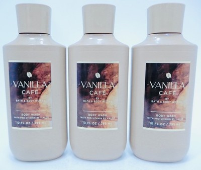 3 BATH & BODY WORKS VANILLA CAFE BODY WASH SHOWER GEL 10 oz NEW