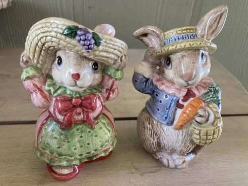 Vintage 1992 FITZ AND FLOYD FF BLOOMERS SALT & PEPPER SHAKERS Never Used Mint - Picture 7 of 7