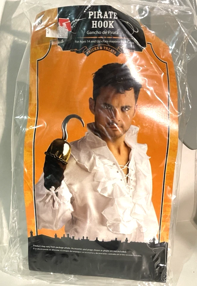 Pirate Costume Accessories Sword Eye Patch Hand Hook Skeleton Keys (Plastic) - Image 2 of 4