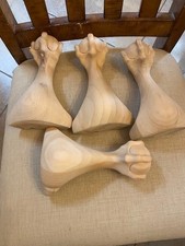 Wood Table Legs Unfinished Wood Corbels Claw and Ball 8 inch with Round Corner