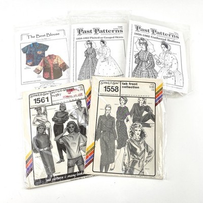 Lot of 5 Sewing Patterns - Stretch & Sew, Past Patterns, Sew Many Visions