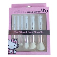 HELLO KITTY IMPRESSIONS VANITY MAKE UP BRUSH SET KAWAII ICON 6 PIECE SET NIB