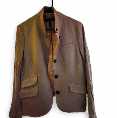 rag & bone Women s Brown Cotton Notch Lapel 4-Button Blazer Jacket Size 10