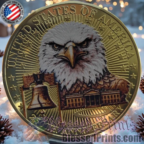 USA 250th Anniversary Gold Coin Liberty Eagle 1776 2026 Veteran Made In USA V1.0