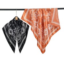 Satin Schal 90x90cm Cashew Blumen Paisley Design für moderne Streetwear