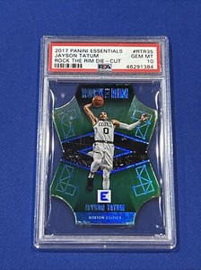 2017 ESSENTIALS JAYSON TATUM ROCK THE RIM DIE CUT PRIZM PSA 10 RC Pop 20 #rtr-35