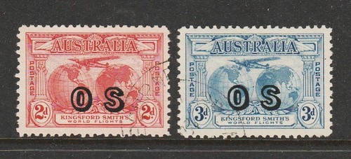 1931 FLIGHTS OF KINGSFORD-SMITH O.S PAIR "CANCELLED TO ORDER" "RARE" ONLY 28000