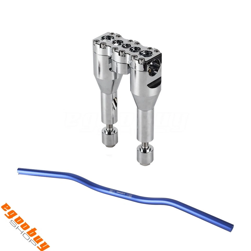 Para Harley Softail/Street bob/Dnya con manillar azul con elevador de manillar de 6""+ 1" Foto 3 de 4