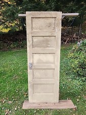 Antique 5 Panel Wood Door 28 X 78 X 1 1/4
