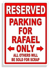 Personalized Parking Sign Wall Decal Metal Sign No Parking Customized for RAFAEL
